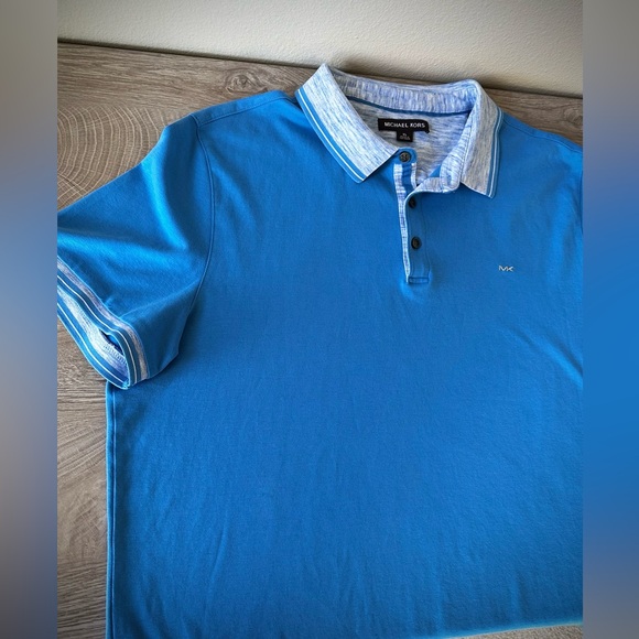 Michael Kors Mens Short Sleeve Light Blue Polo T Shirt Size XL - Picture 1 of 3